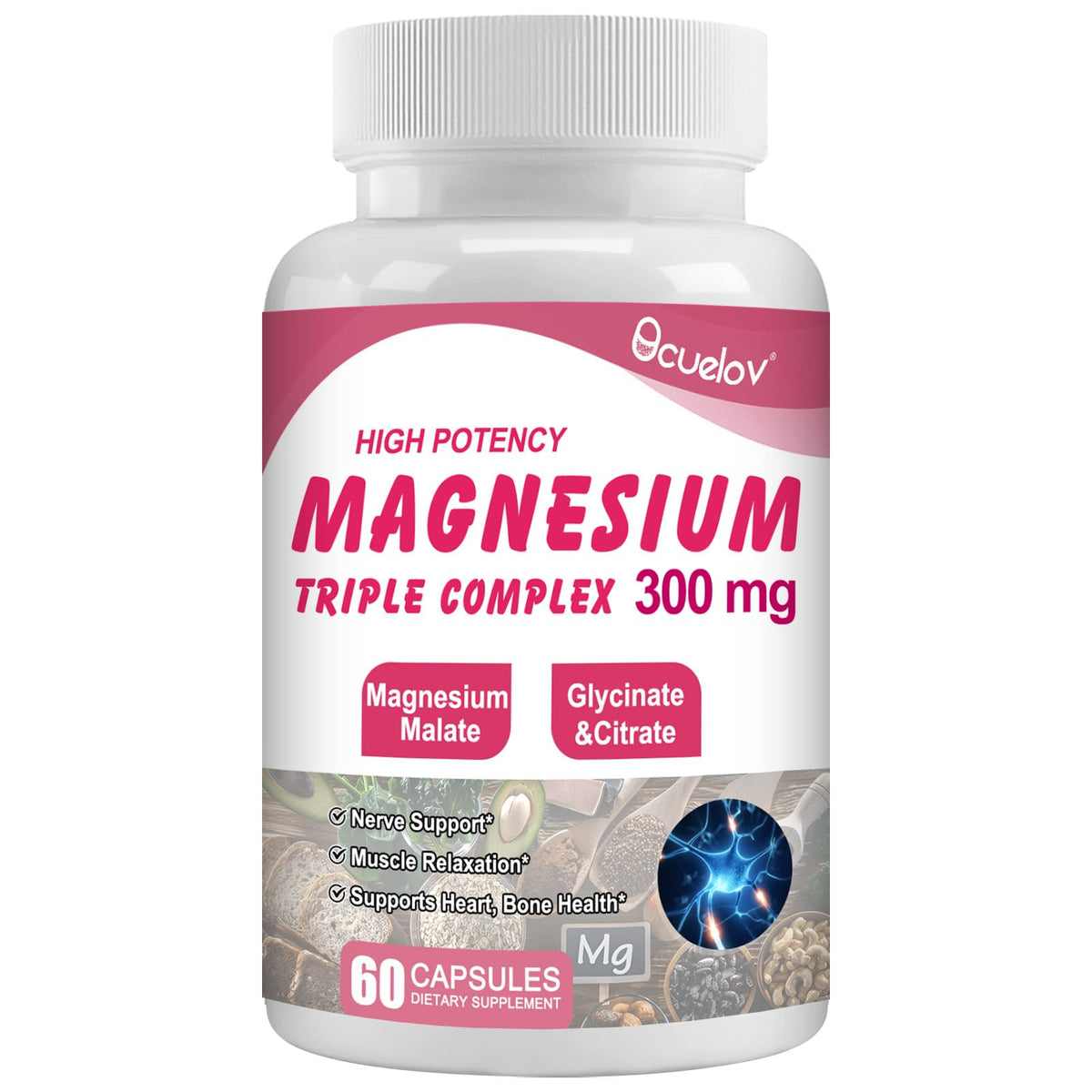 Bottle of Triple Magnesium Complex with 60 capsules