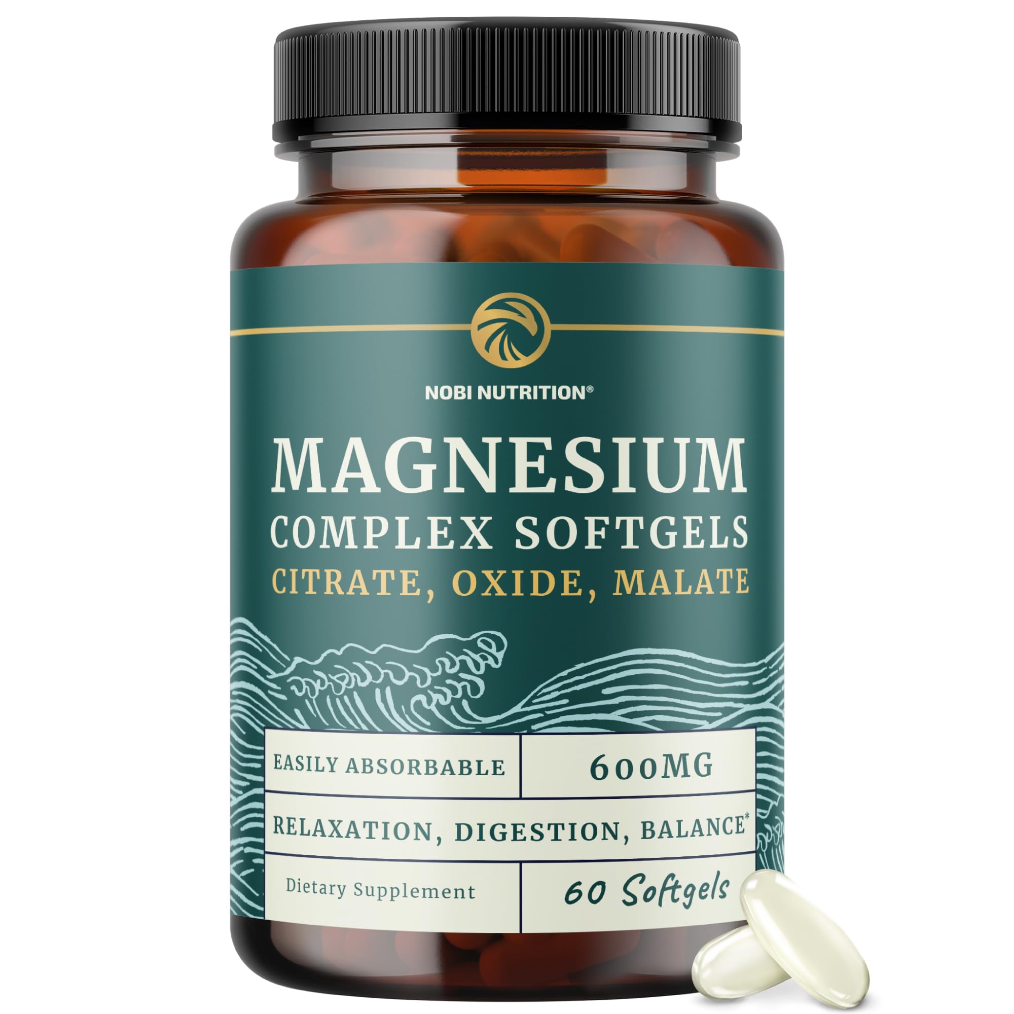 Front view of Triple Magnesium Softgels bottle