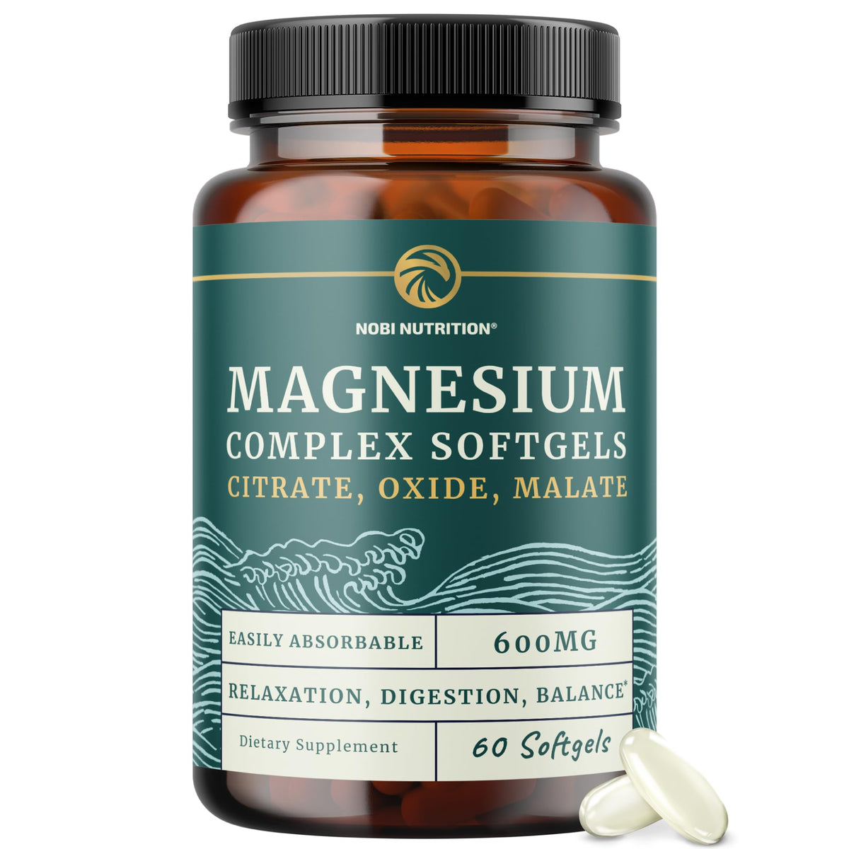 Front view of Triple Magnesium Softgels bottle