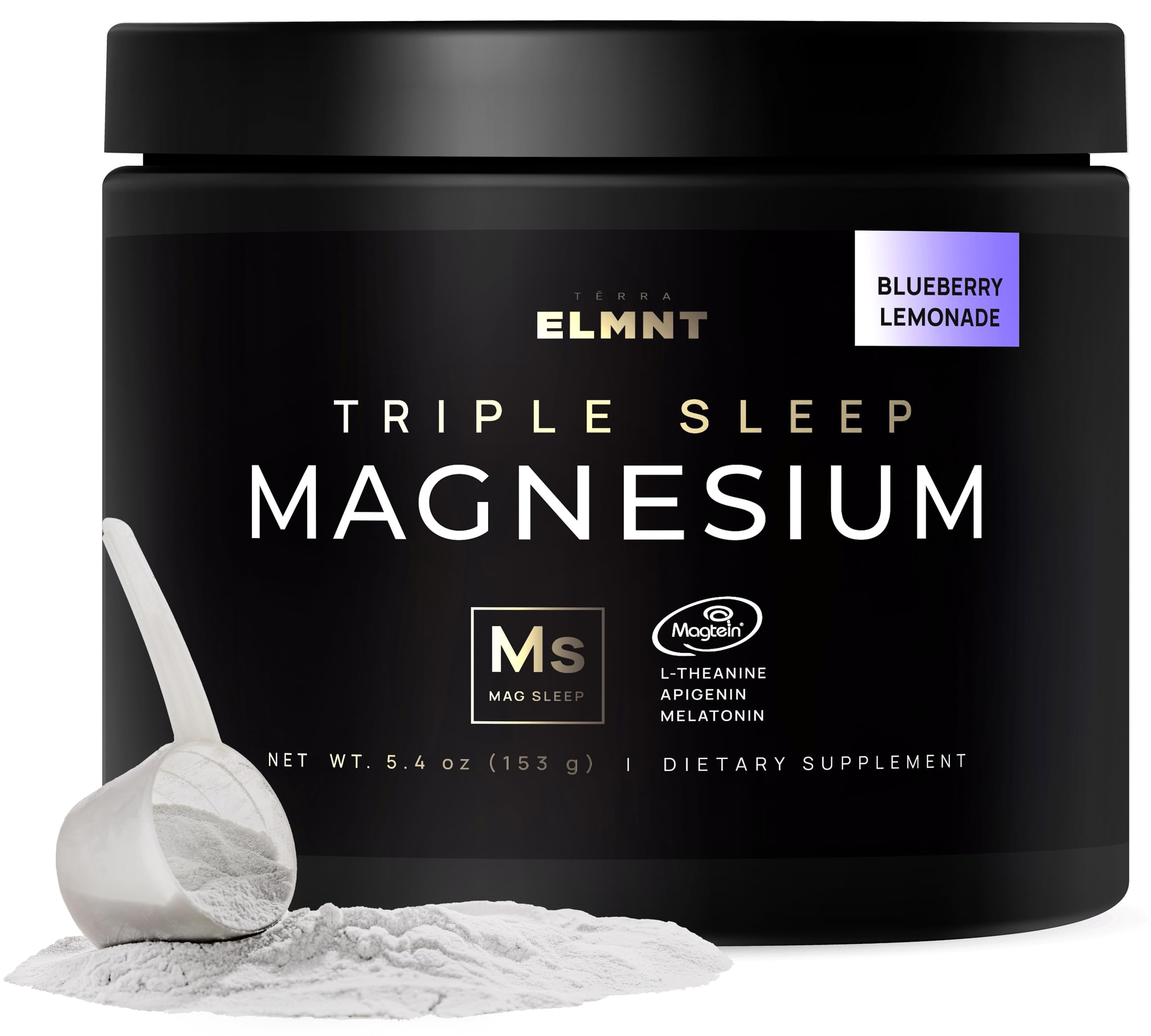 Front view of ELMNT Triple Sleep Magnesium L-Threonate Powder container
