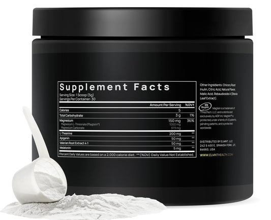 Ingredients list and supplement facts for Triple Sleep Powder