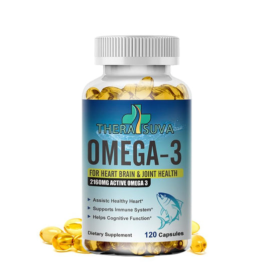 Bottle of Triple Strength Omega-3 2160mg with 120 softgels