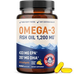 Bottle of Triple Strength Omega-3 Fish Oil 1200 mg