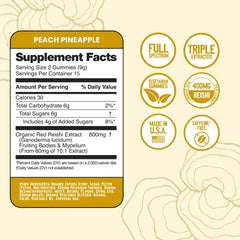 Pineapple-peach flavor illustration for Troomy Calm Gummies