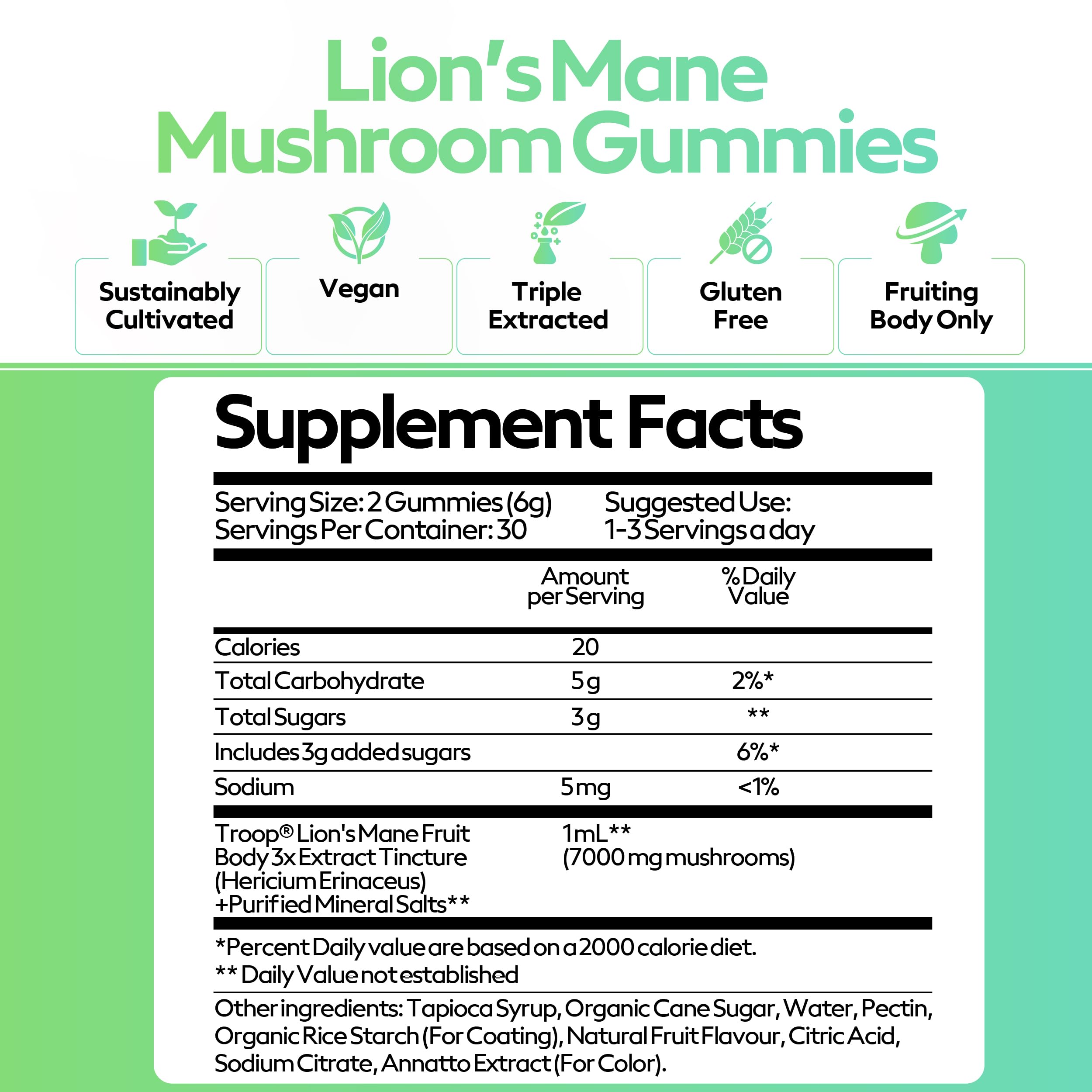 Troop Lions Mane Gummies with energy and immune support as part of a routine