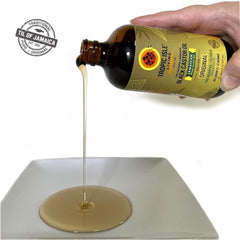 Close-up of product label highlighting Vitamin E and Omega fatty acids