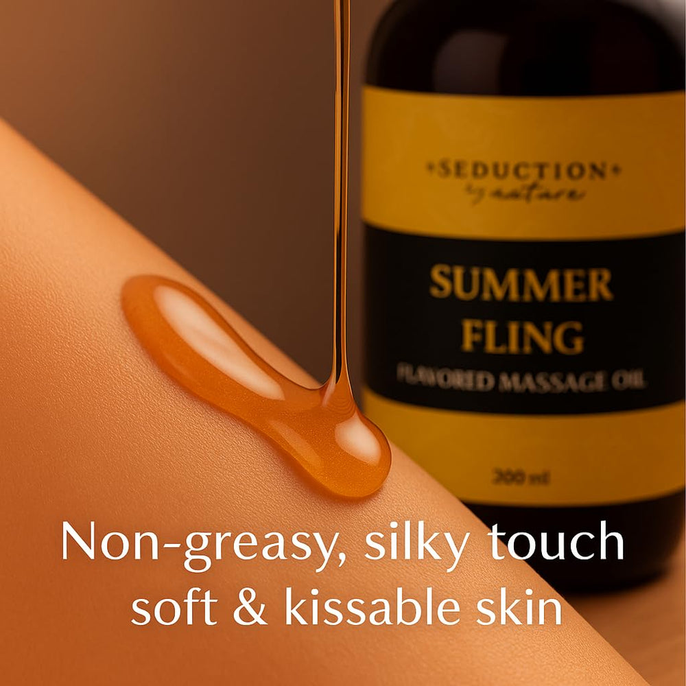 Smooth massage oil being poured onto skin