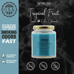 Close-up of hand-poured soy blend candle with metal-free wick