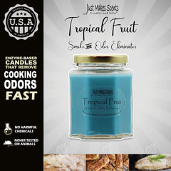 Just Makes Scents Tropical Fruit candle label and branding