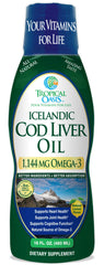 Tropical Oasis Icelandic Cod Liver Oil bottle with Lemon flavor