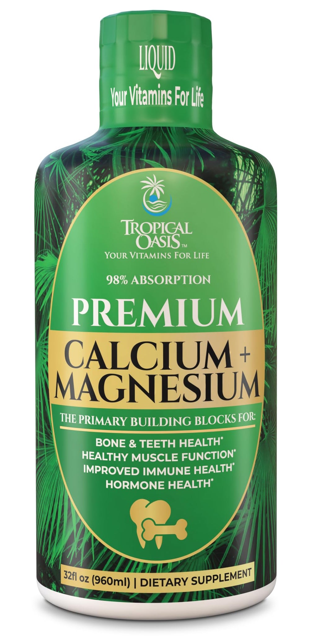Tropical Oasis Liquid Calcium Magnesium bottle 32 oz (64 servings)