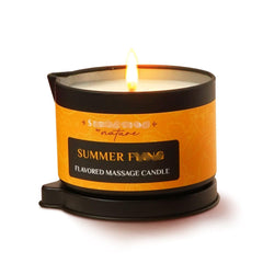 Tropical scent massage oil candle in a glass jar