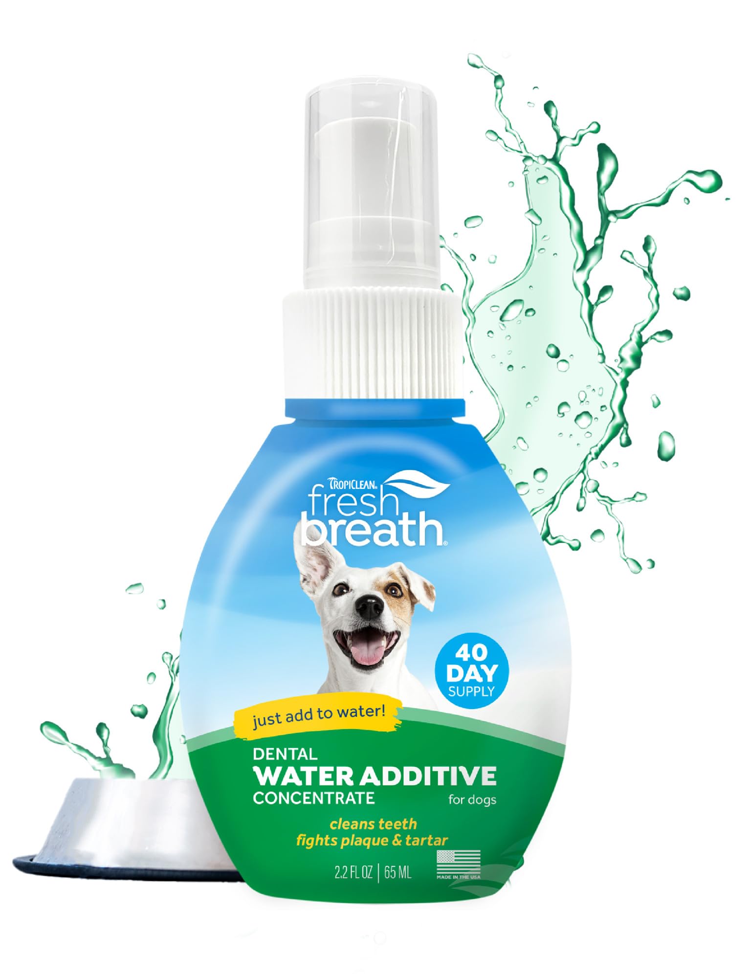 TropiClean Fresh Breath Water Additive for Dogs – hero image