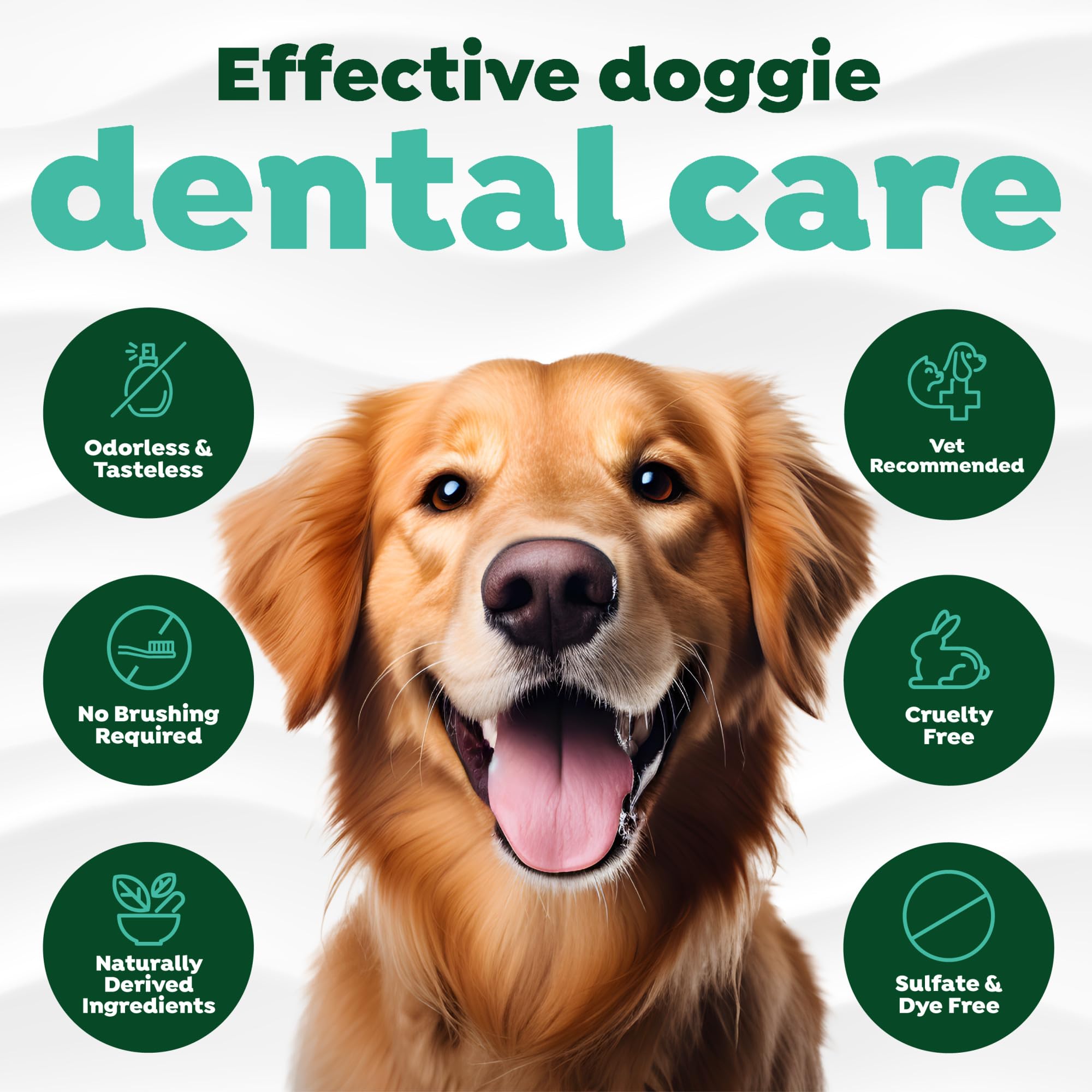 Dose guide for TropiClean Fresh Breath Water Additive showing half-dose option