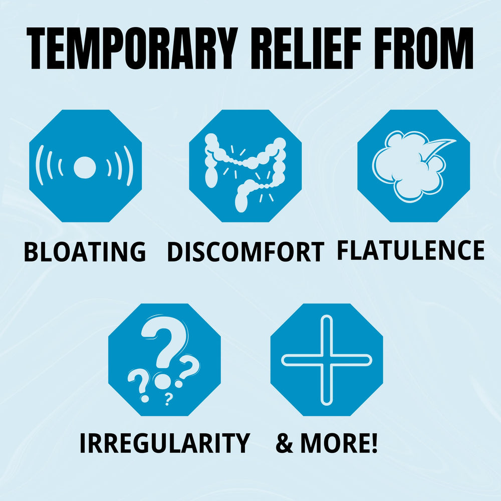 TRP The Relief Products IBS Therapy tablets dissolving in water demonstrating convenience.