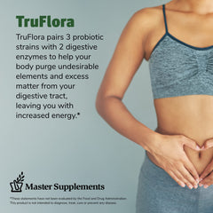 Nutrition label on TruFlora packaging for gut health