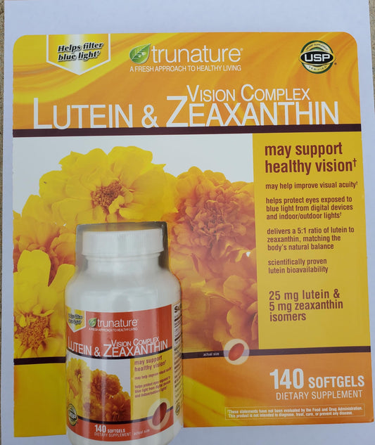 Tru-Nature Vision Complex Lutein Zeaxanthin main bottle label
