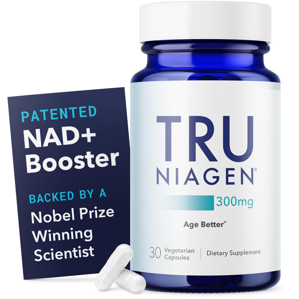 TRU NIAGEN bottle label showing 300 mg NR and 30 servings