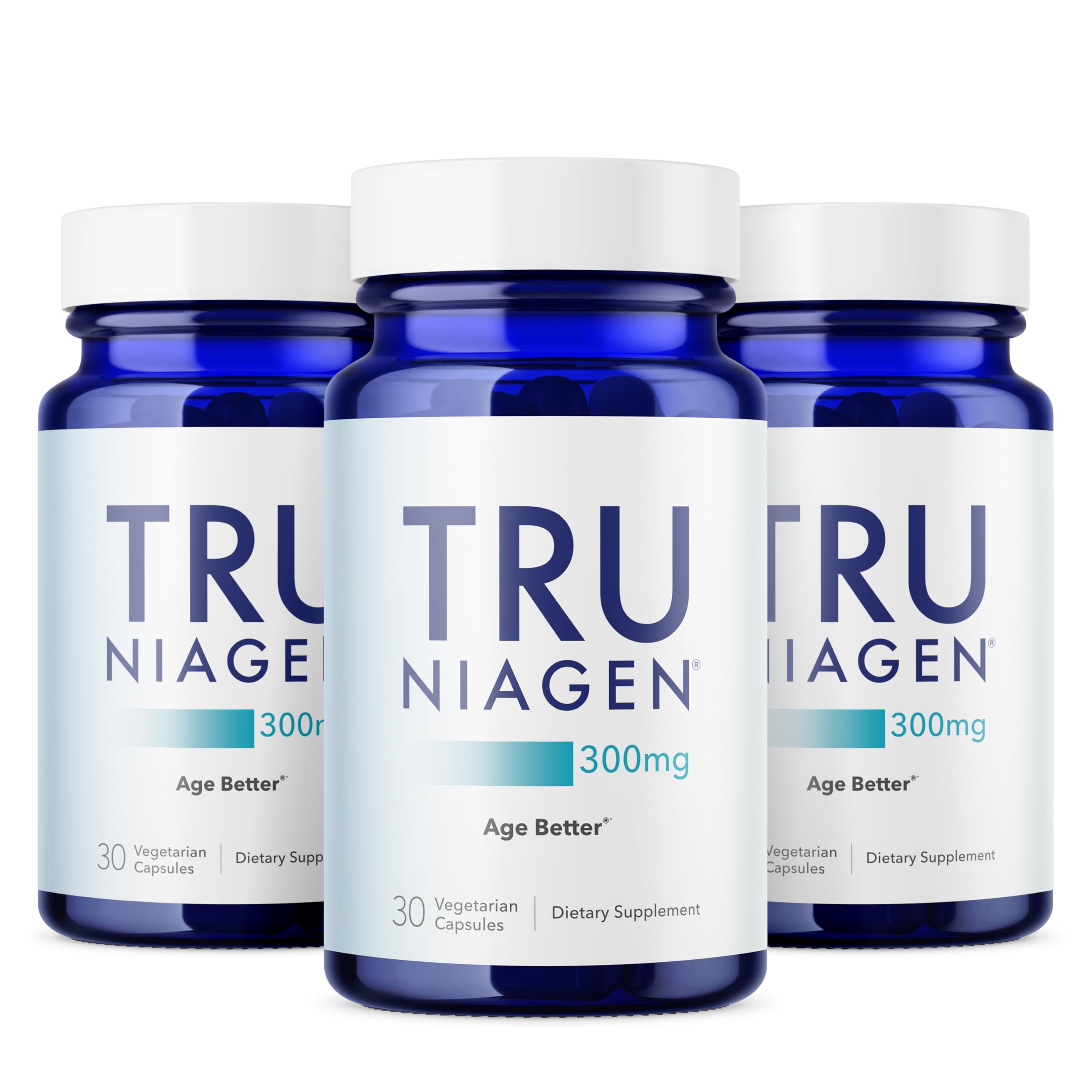 TRU NIAGEN bottle with front label highlights NAD+ support for cellular energy