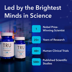 TRU NIAGEN capsules poured from the bottle highlight easy daily use
