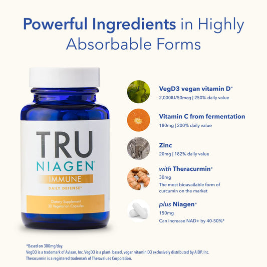 TRU NIAGEN Immune Support bottle label close-up