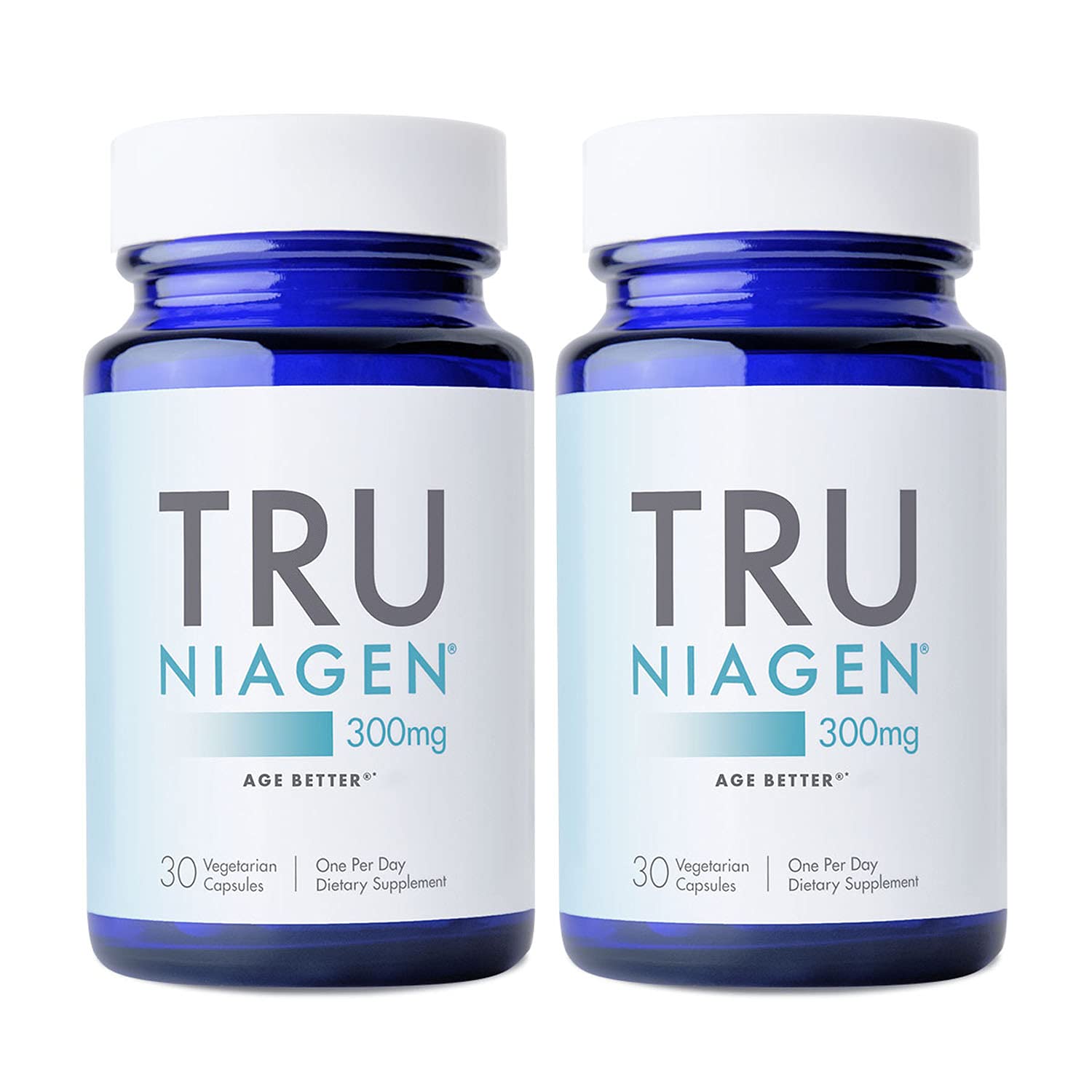 Front view of TRU NIAGEN bottle with label clearly visible