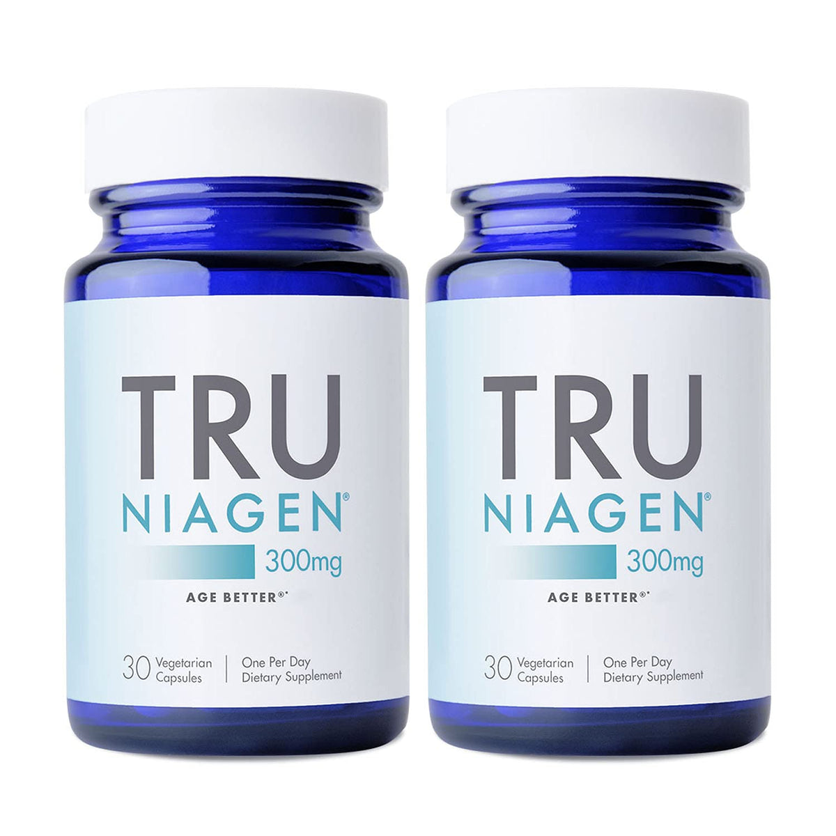 Front view of TRU NIAGEN bottle with label clearly visible