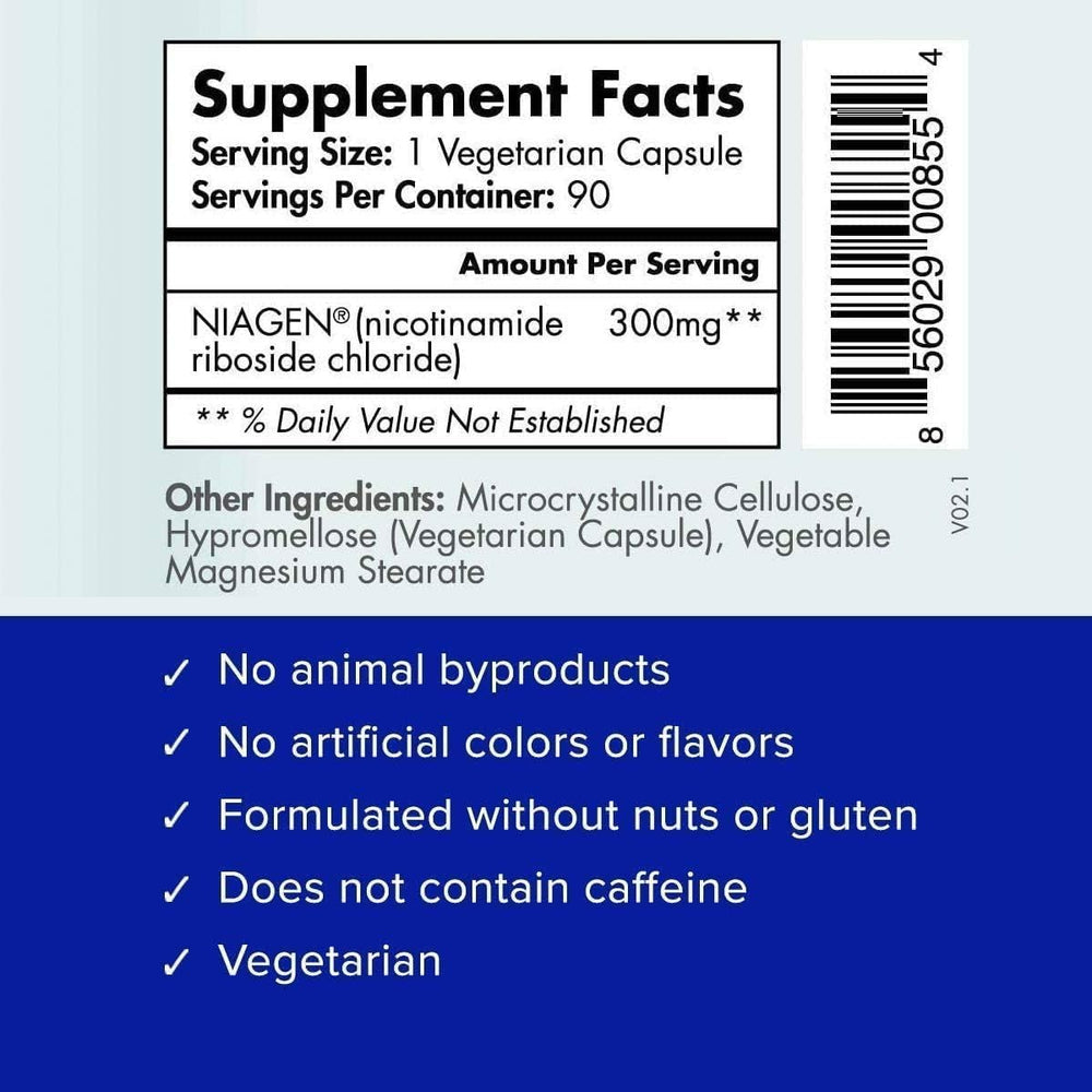 TRU NIAGEN supplement facts panel image