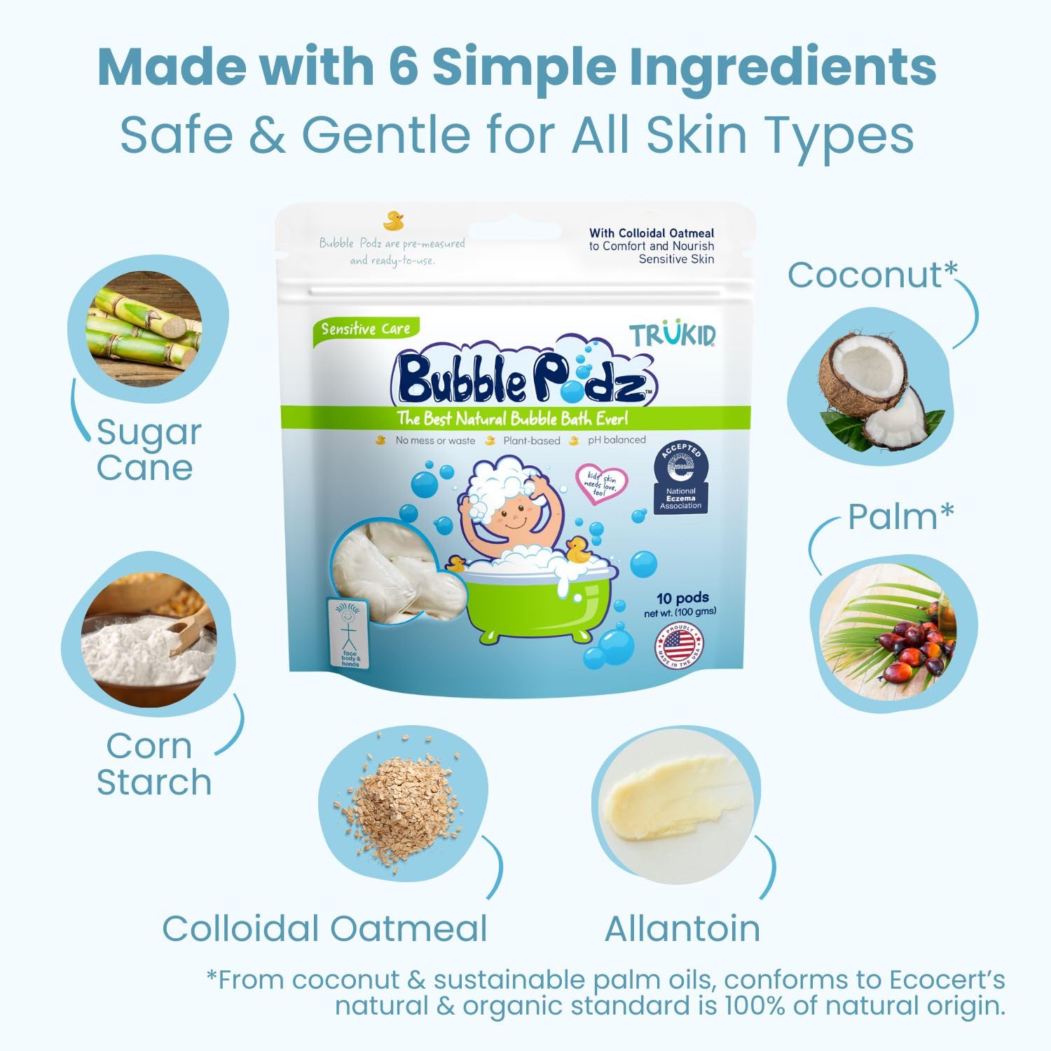 Eczema-friendly Bubble Podz for kids
