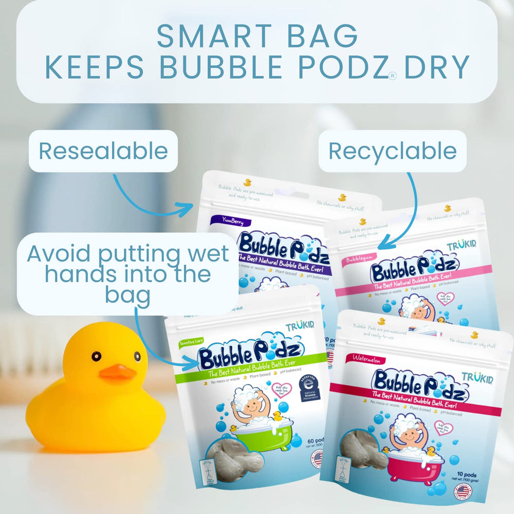 Tear-free, fragrance-free Bubble Podz formula