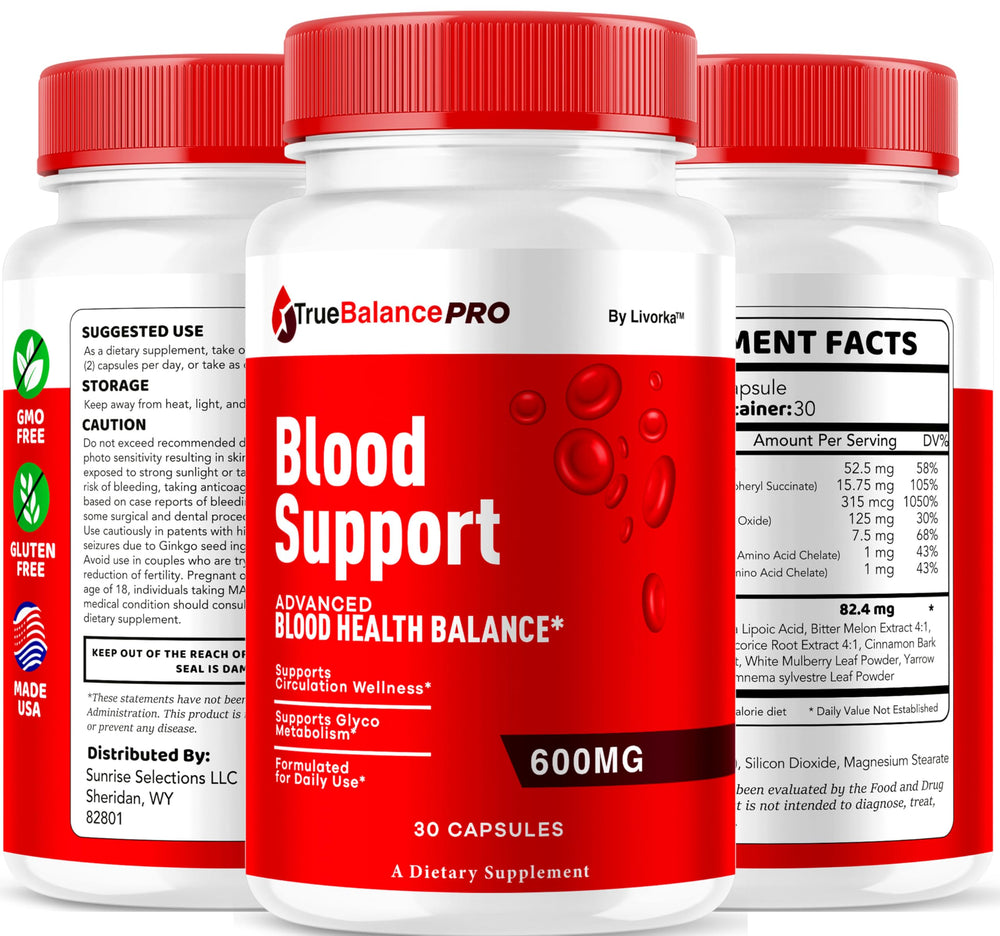 Visual guide for True Balance Pro Blood Support Glycogen Capsules