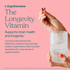 Eco-friendly True Grace packaging for Daily Multivitamin 50+ with refill option.