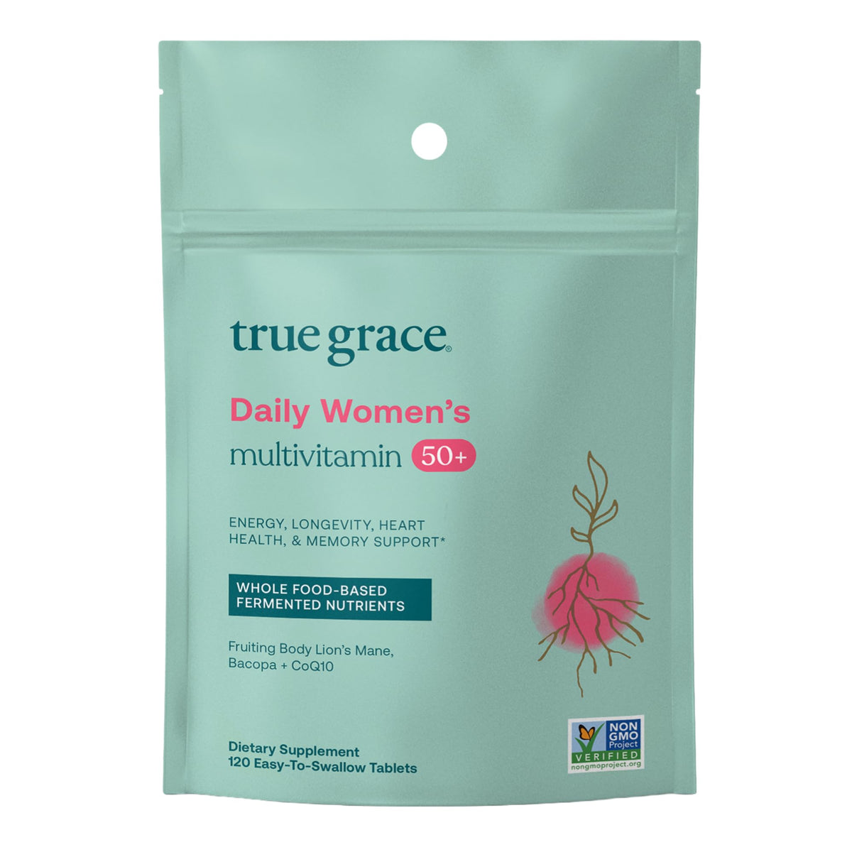 Bottle of True Grace Daily Women’s Multivitamin 50+