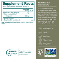 True Grace Lion's Mane 60-count organic capsules