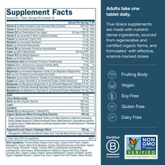 Close-up of the True Grace multivitamin label