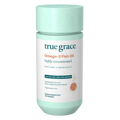 True Grace Omega-3 Fish Oil bottle with packaging