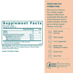 True Grace Omega-3 Fish Oil bottle - back label