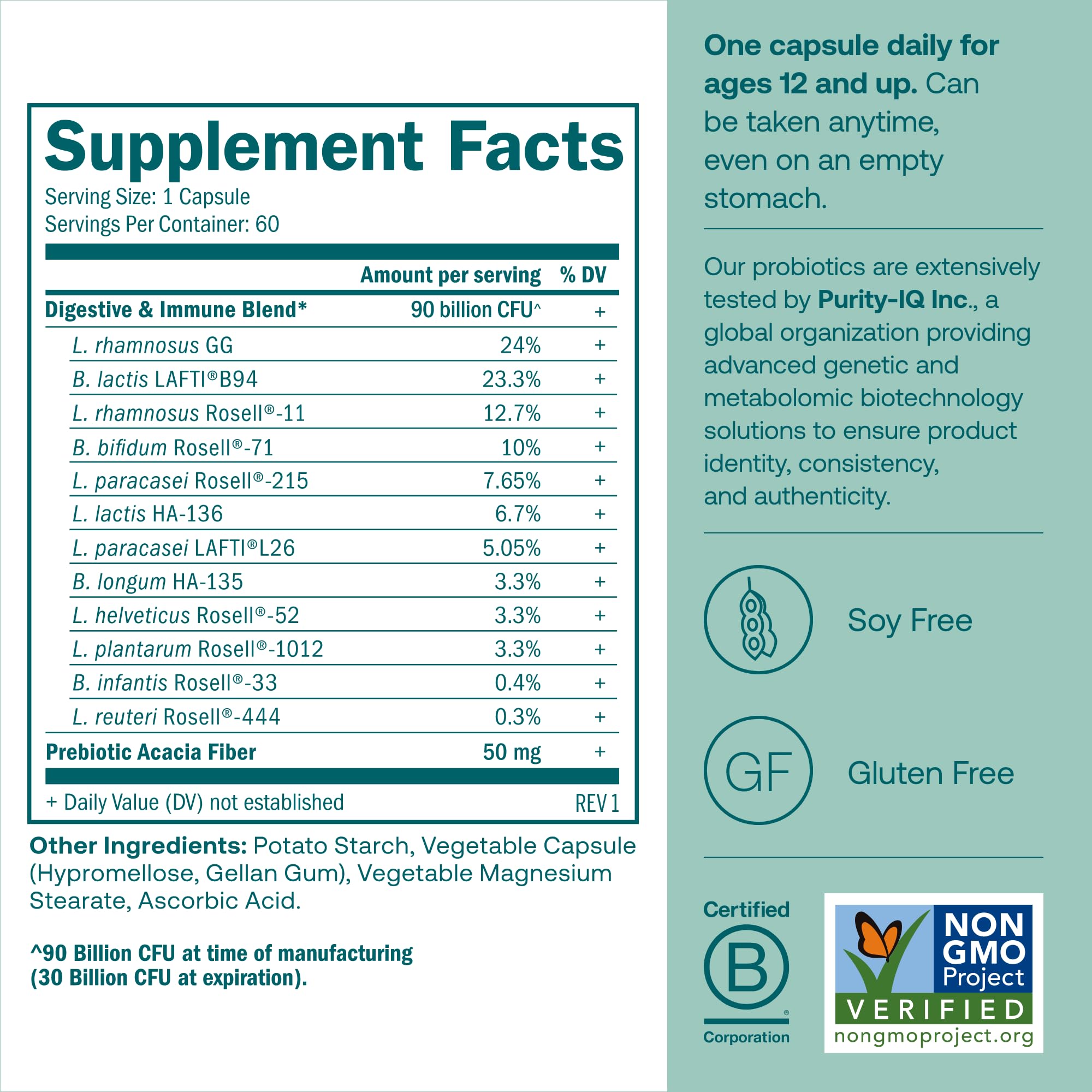 Close-up of vegetarian probiotic capsules