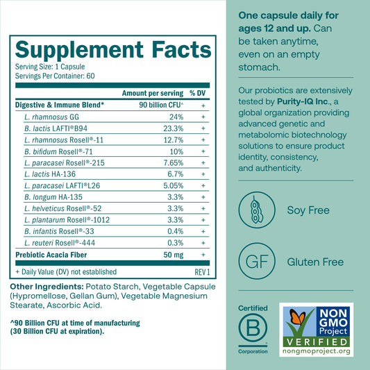 Close-up of vegetarian probiotic capsules