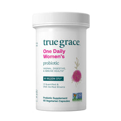 True Grace One Daily Women Probiotic bottle on white background