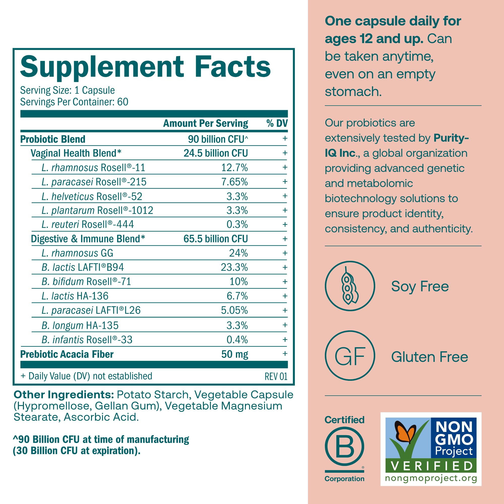 Close-up of True Grace probiotic capsules