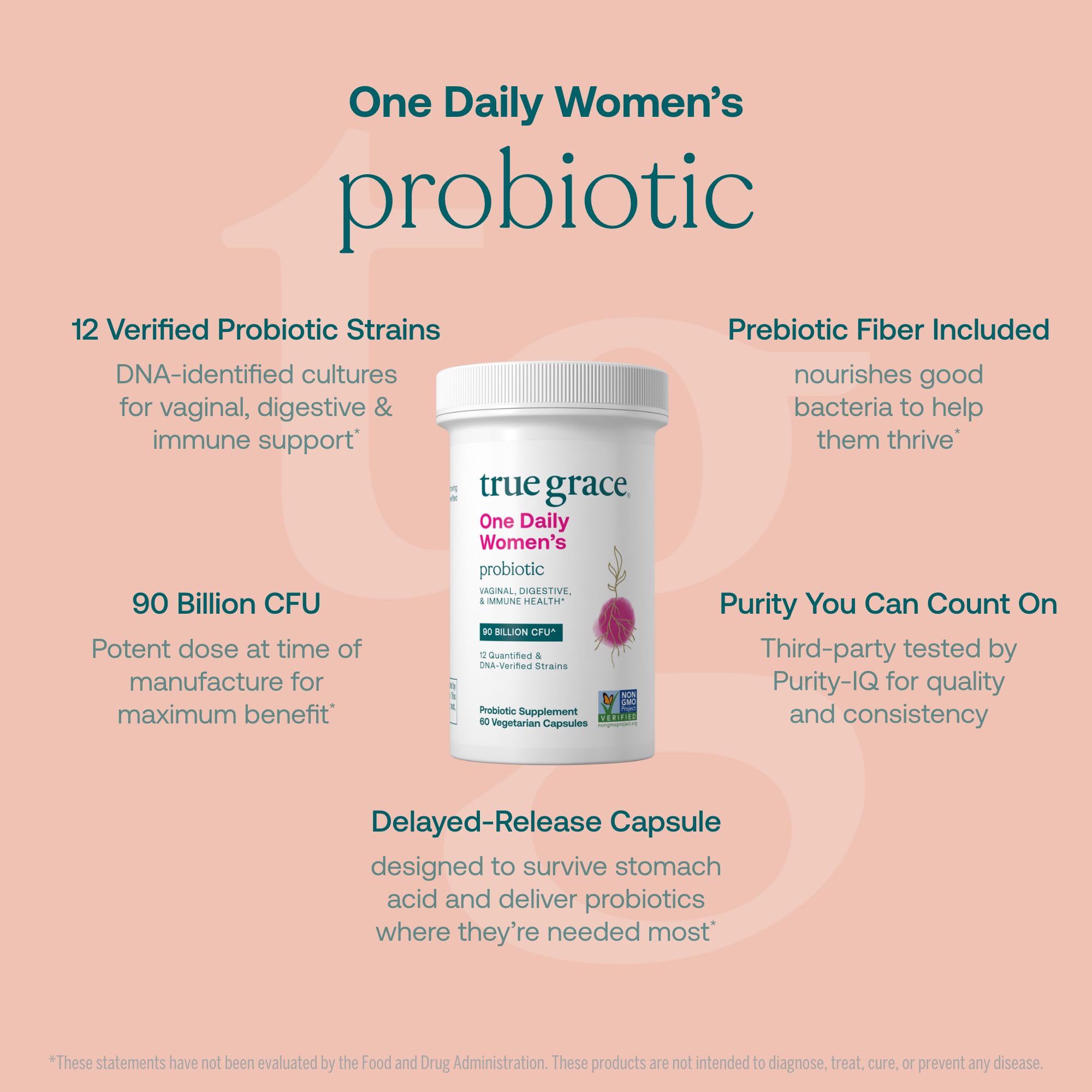 Label showing 90 billion CFU and 12 probiotic cultures