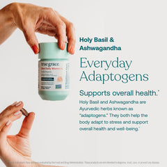 Organic adaptogens Holy Basil and Ashwagandha