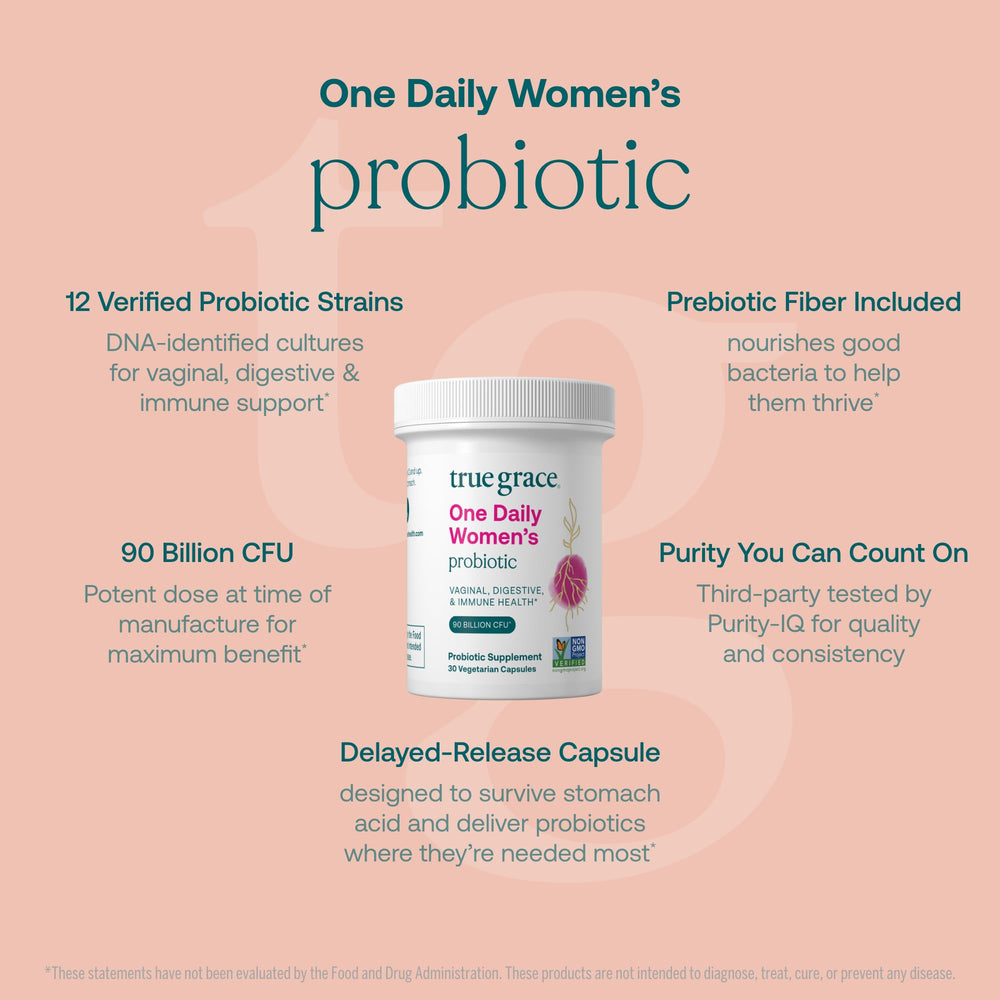 True Grace product with DNA-testing verification for accurate probiotic strains.