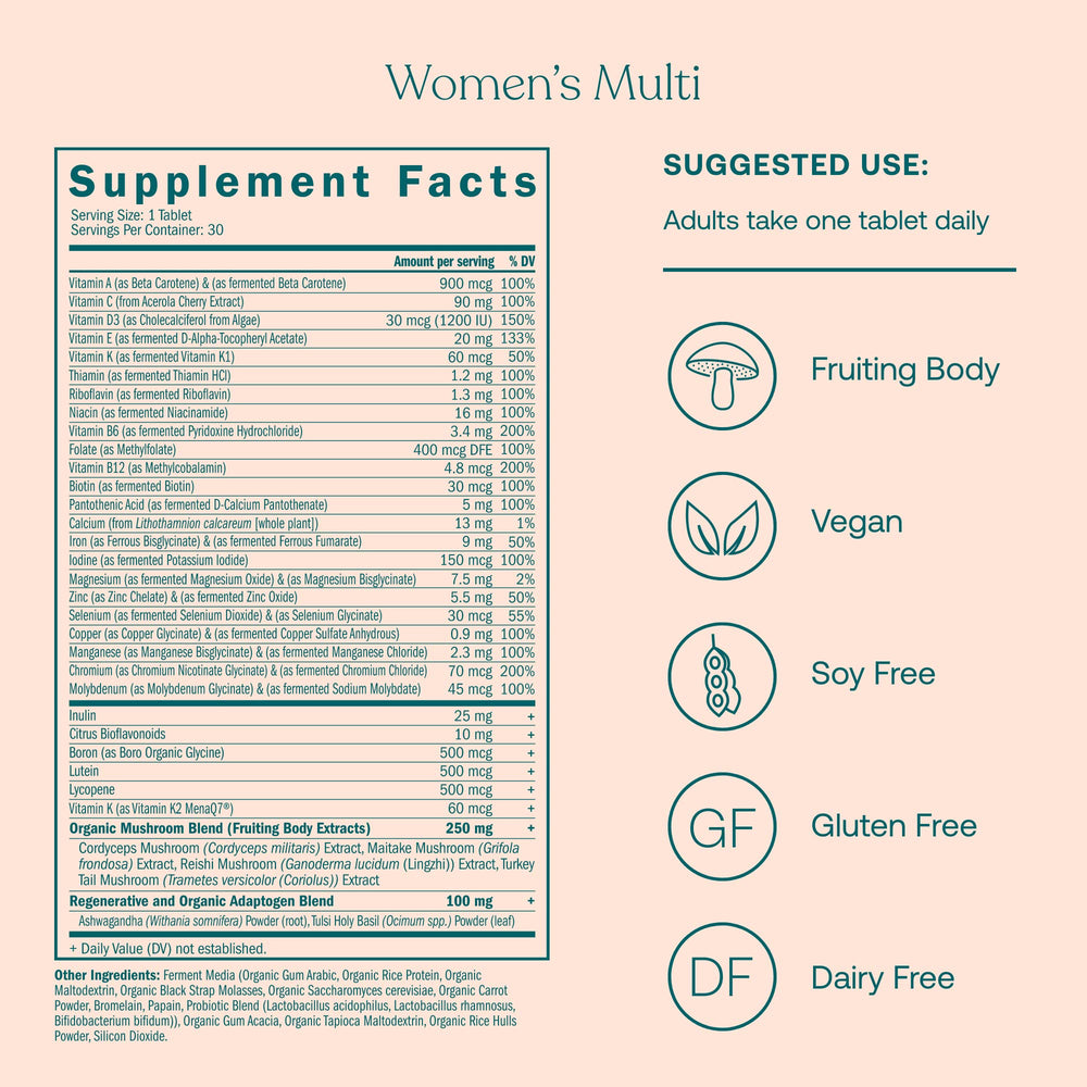 Bottle of One Daily Women’s Multivitamin with 30 vegan tablets