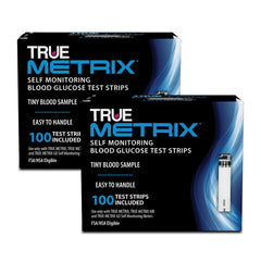 TRUE METRIX blood glucose test strips 200-pack packaging for home use