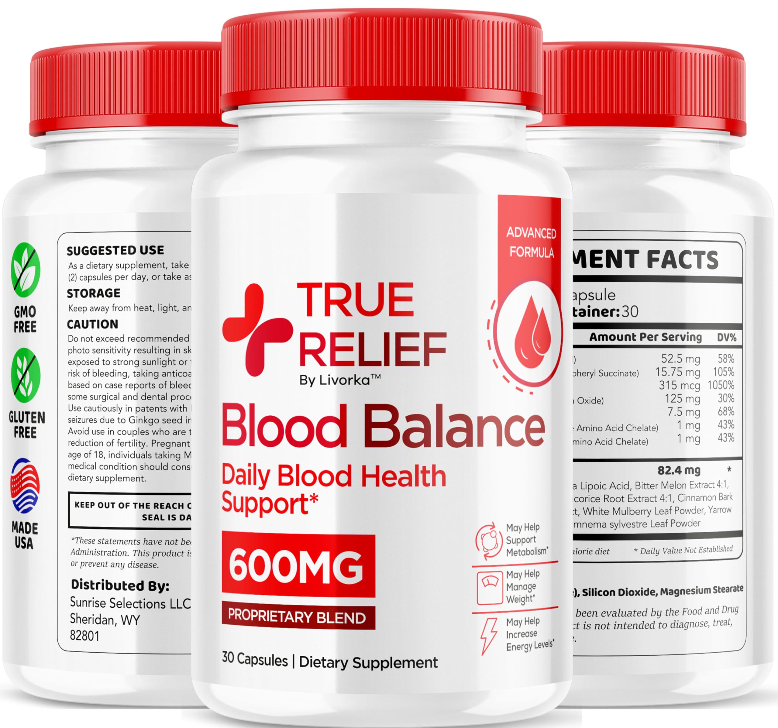 Two-pack True Relief Capsules packaging