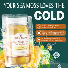 Ingredients and USA made label for TrueSeaMoss gel