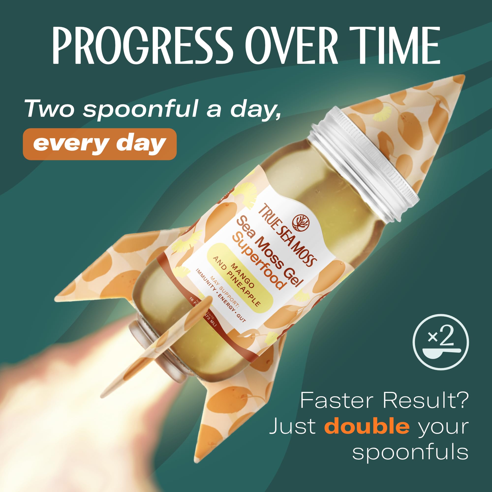 Sea moss gel used in smoothie with fruits