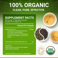 True Veda Organic Green Tea label showcases USDA certification.